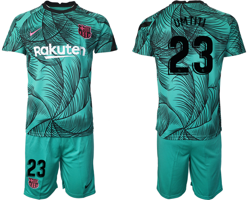 Men 2021 Barcelonagreen training suit #23 soccer jerseys